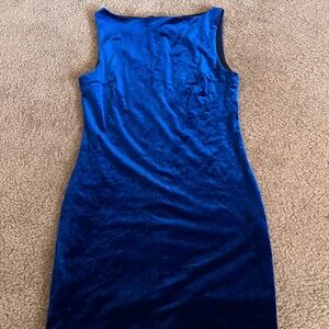 Velvet blue mini dress